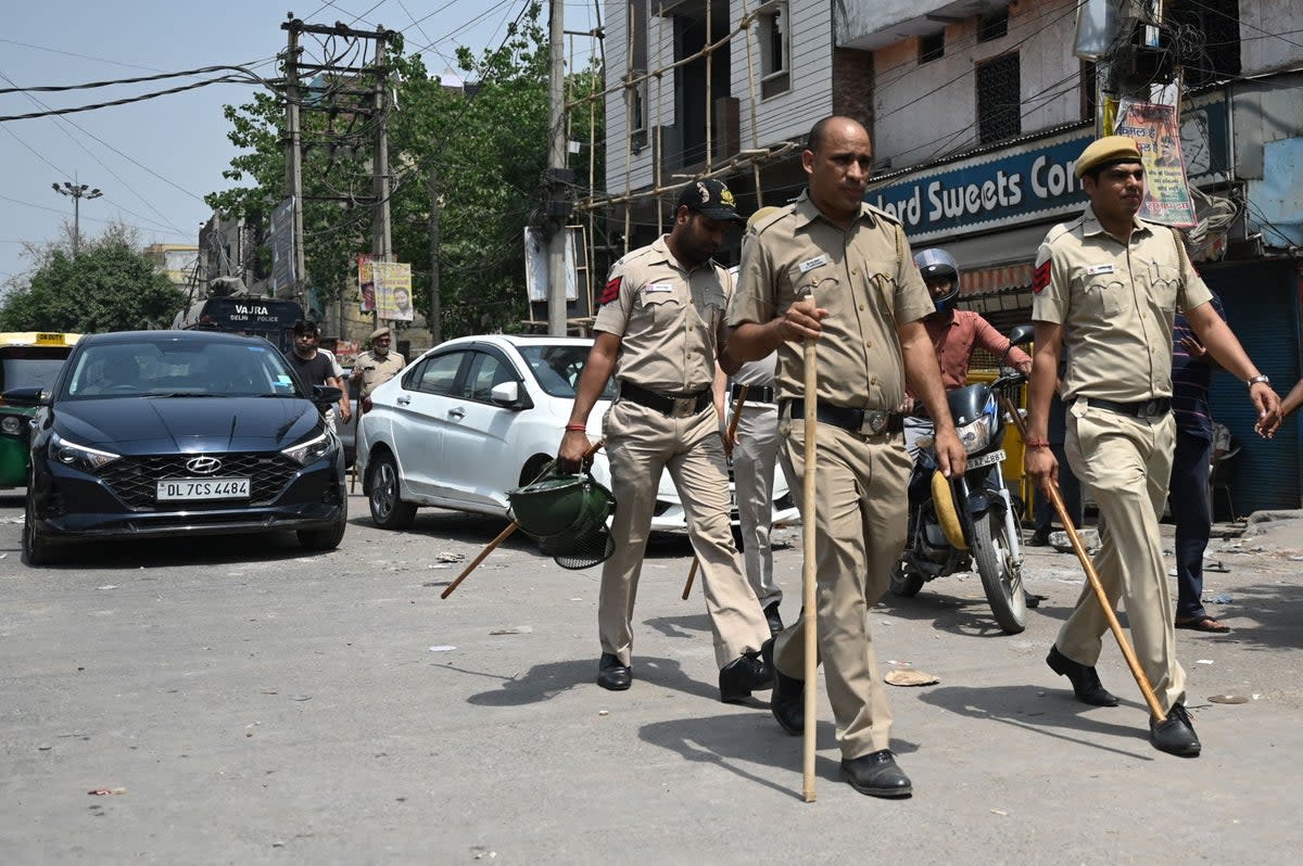 Representational image of police walking along streets in New Delhi, India (AFP via Getty Images)