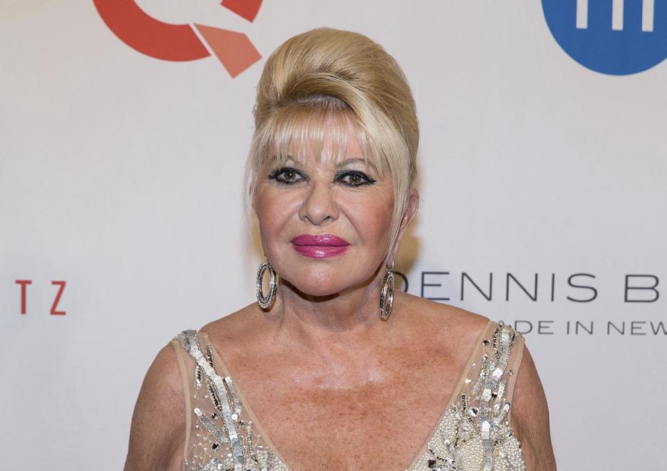 FILE - In this May 9, 2016 file photo, Ivana Trump, ex-wife of President Donald Trump, attends the Fashion Institute of Technology Annual Gala benefit in New York. Ivana Trump, the first wife of President Donald Trump, is writing a memoir which will focus on the couple’s three children. “Raising Trump” will be published Sept. 12, 2017, by Gallery Books. (Photo by Michael Zorn/Invision/AP, File)