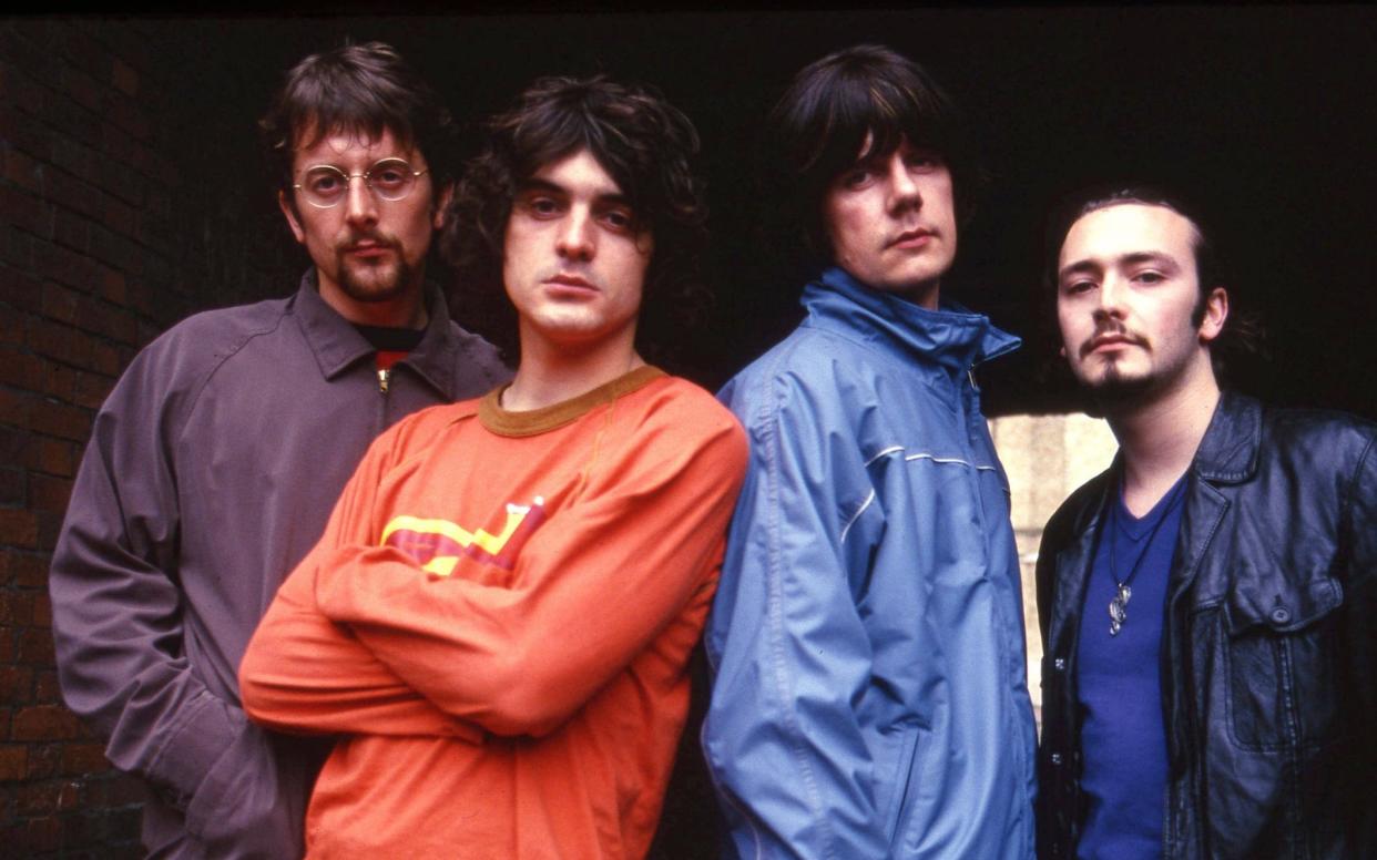 The Seahorses, 1997 (L-R Andy Watts, Chris Helme, John Squire and Stuart Fletcher)