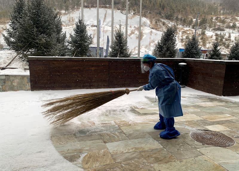 Snowfall during the Winter Olympics, in Zhangjiakou