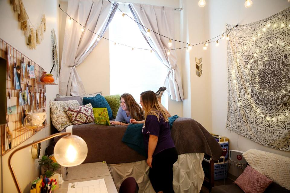 Inside a dorm room at Texas Christian University.