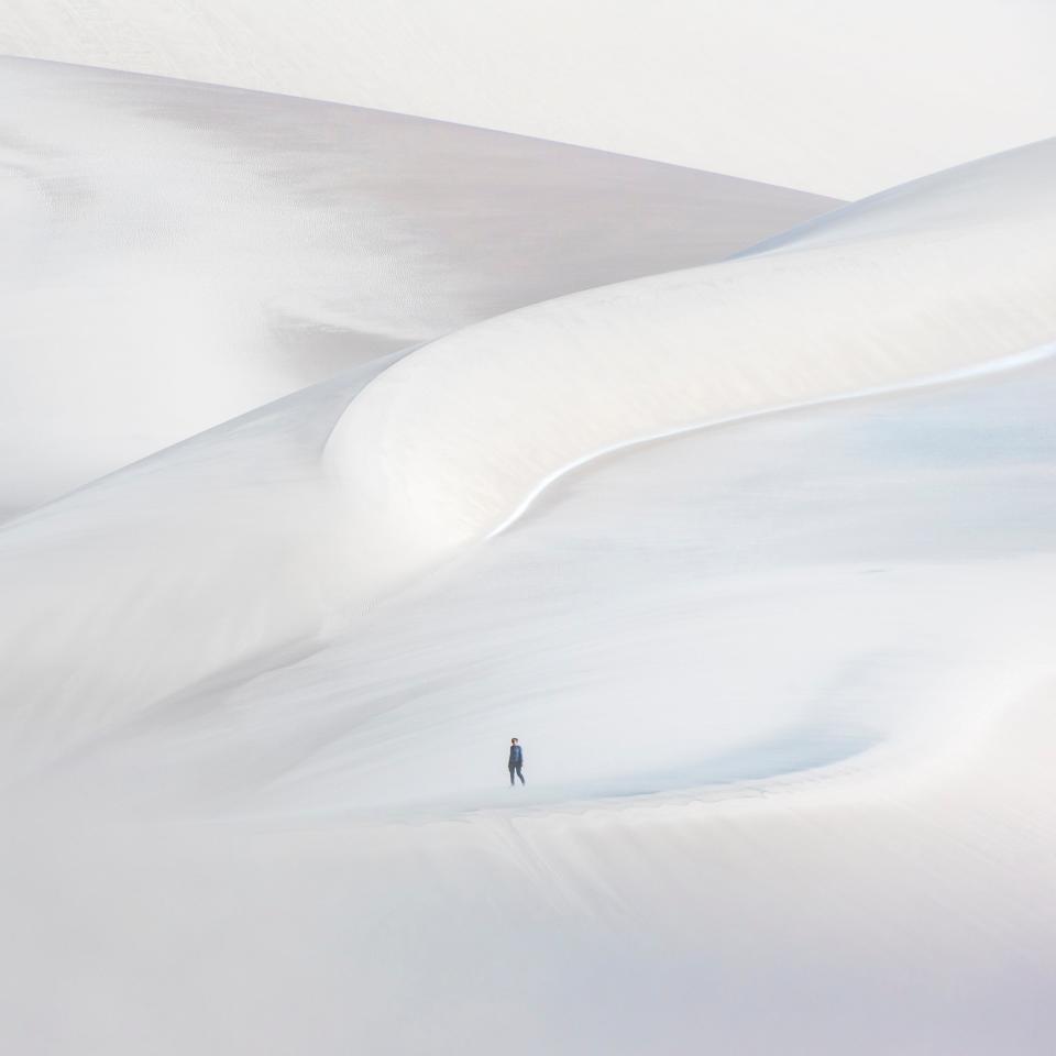 Winner, A Quieter Life category <em>(Ignacio Palacios, Australia/Spain)</em>: “Walking on a white sand dune in La Puna, Argentina.”