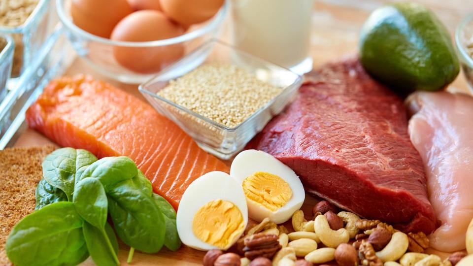 Proteins such as salmon, lean red meat, chicken and eggs will help control menopausal weight gain