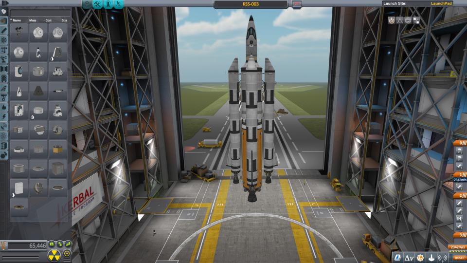 Rocket in a hangar