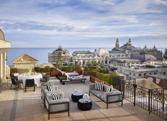 The 110sq m private terrace is a standout feature of Suite Carré d’Or (Hotel Metropole Monte-Carlo)