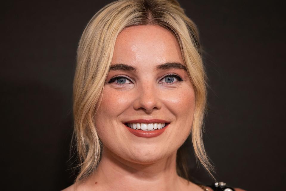 Sian Welby poses for photographers upon arrival at the premiere of the television series 'Special Ops: Lioness' on Tuesday, July 11, 2023, in London. (Vianney Le Caer/Invision/AP)