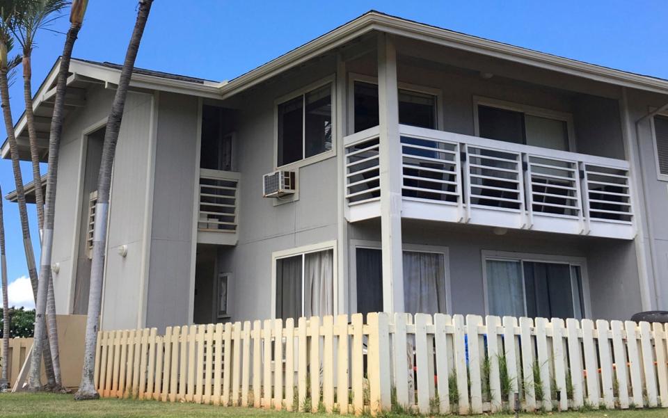 The exterior of the condo complex where Ikaika Kang lives in Waipahu, Hawaii - Credit: AP