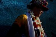 FILE PHOTO: World Champion John John Florence is seen at the end of competition at the Billabong Pipe Masters at the Banzai Pipeline in Pupukea on the island of Oahu