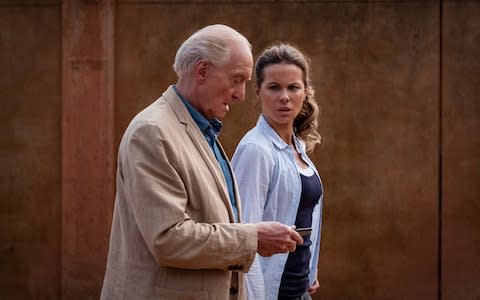 Charles Dance and Kate Beckinsale in The Widow - Credit: BBC