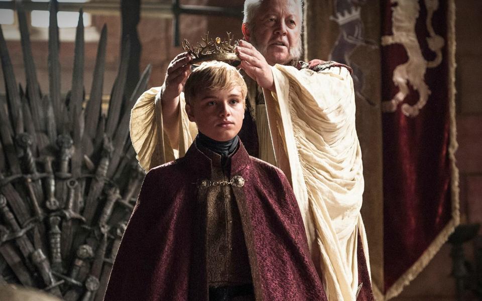 Tommen takes his place on the Iron Throne