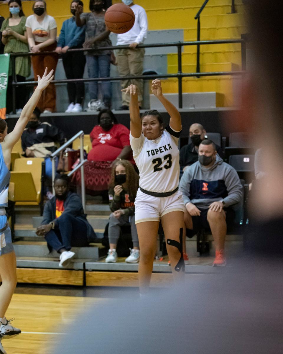 Topeka High's Kiki Smith (23) led the Topeka-area girls basketball scene in scoring after midseason tournaments.
