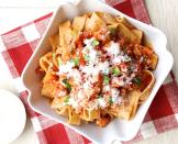 <p>This pappardelle bolognese is a little lighter thanks to ground turkey instead of beef.</p><p>Get the recipe: <a rel="nofollow noopener" href="https://www.delish.com/cooking/recipe-ideas/recipes/a44296/turkey-bolognese-recipe/" target="_blank" data-ylk="slk:Turkey Bolognese;elm:context_link;itc:0;sec:content-canvas" class="link ">Turkey Bolognese</a></p>