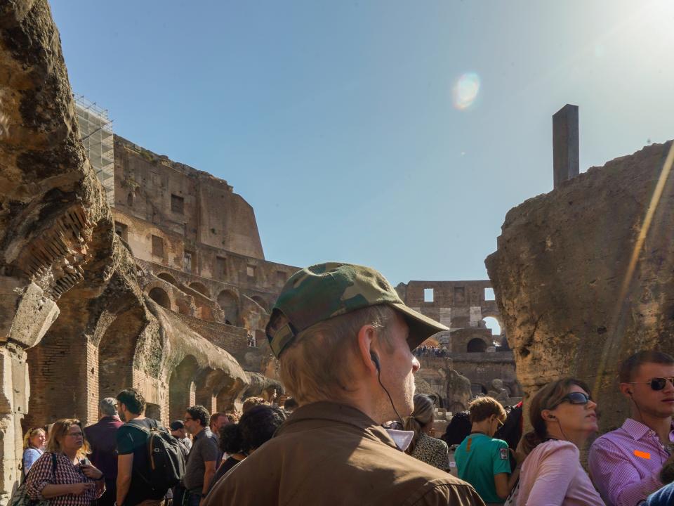 Crowds inside the Colosseum in Rome in October 2022.