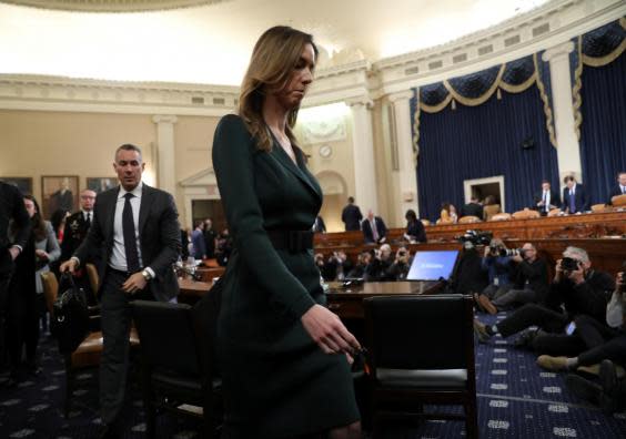 Ms Williams arrives before her testimony on Tuesday morning (Reuters)