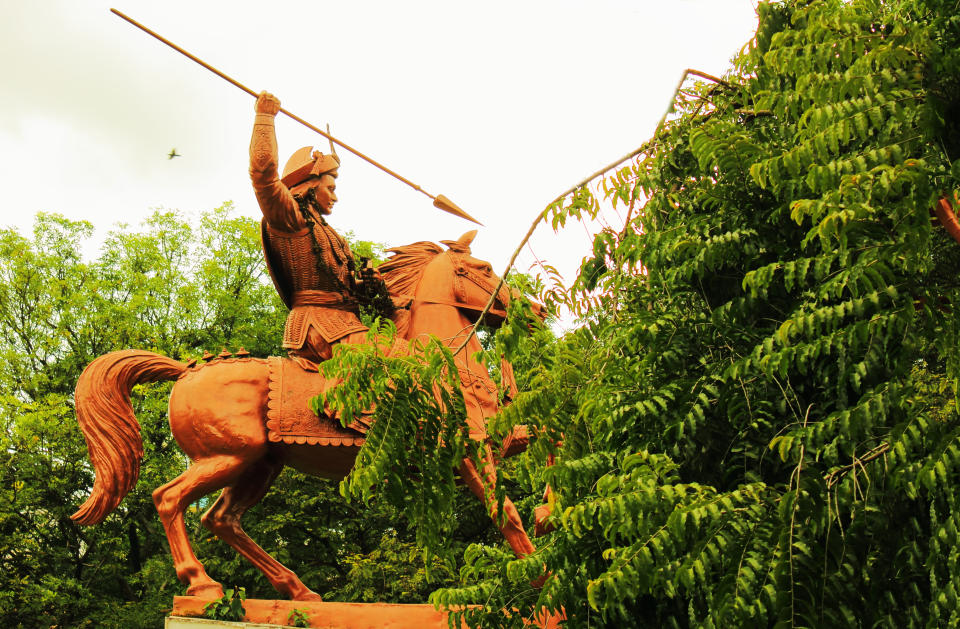 Bajirao Peshwa statue at Shaniwar Wada, Pune, India.