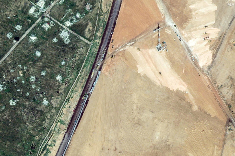 Satellite Images of Rafah Egypt (Maxar Technologies via AP)