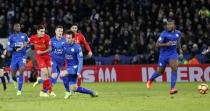 Britain Football Soccer - Leicester City v Liverpool - Premier League - King Power Stadium - 27/2/17 Liverpool's Philippe Coutinho scores their first goal Reuters / Darren Staples Livepic