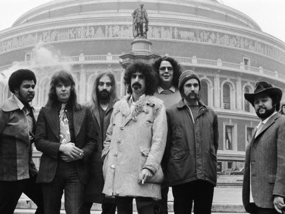 Zappa and the Mothers of Invention outside the Royal Albert Hall in 1971 (Getty)
