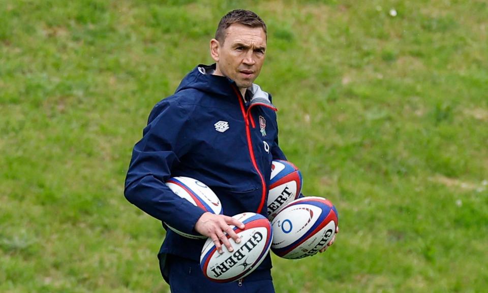 <span>England coach Kevin Sinfield pictured during pre-tour training at Pennyhill Park, Bagshot, is due to leave his role.</span><span>Photograph: Peter Cziborra/Action Images/Reuters</span>