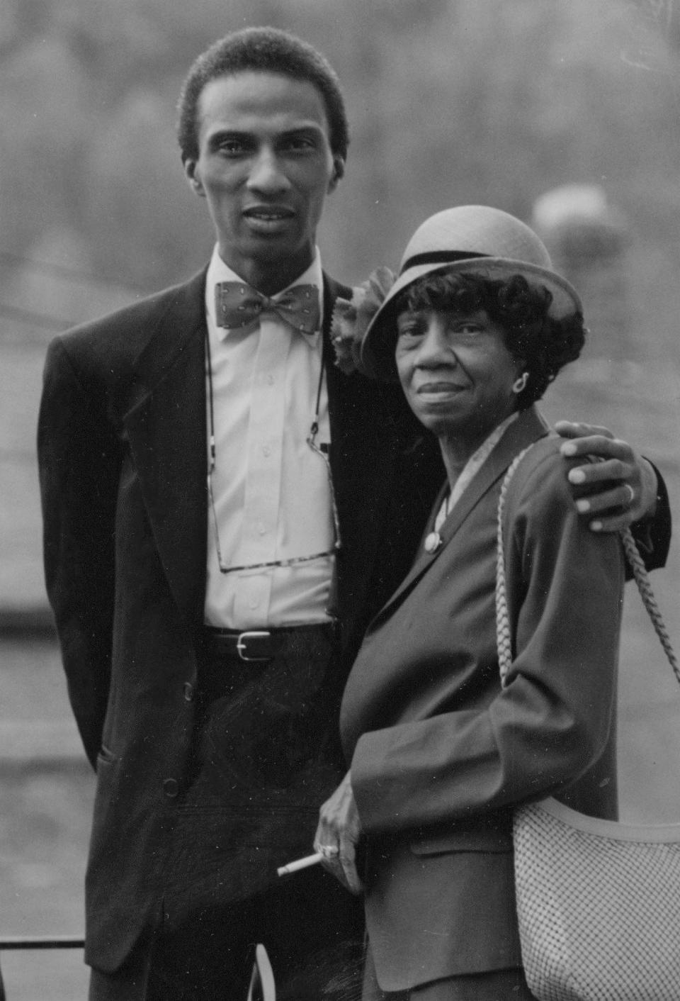 Bill Turner with his mother, Naomi, in 1987.