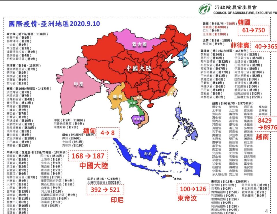 由數字顯示，非洲豬瘟全球疫情並未降溫，反更加嚴峻。   圖：動植物防疫檢疫局/提供