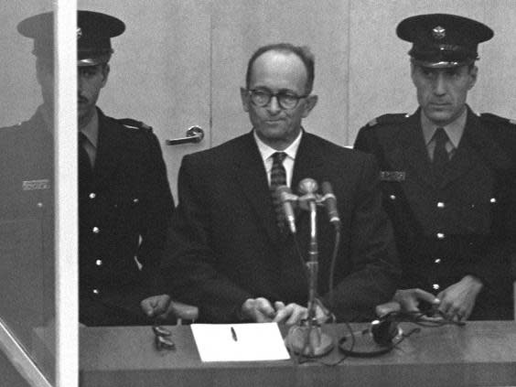 Eichmann at his trial in Jerusalem 1961 (Getty)