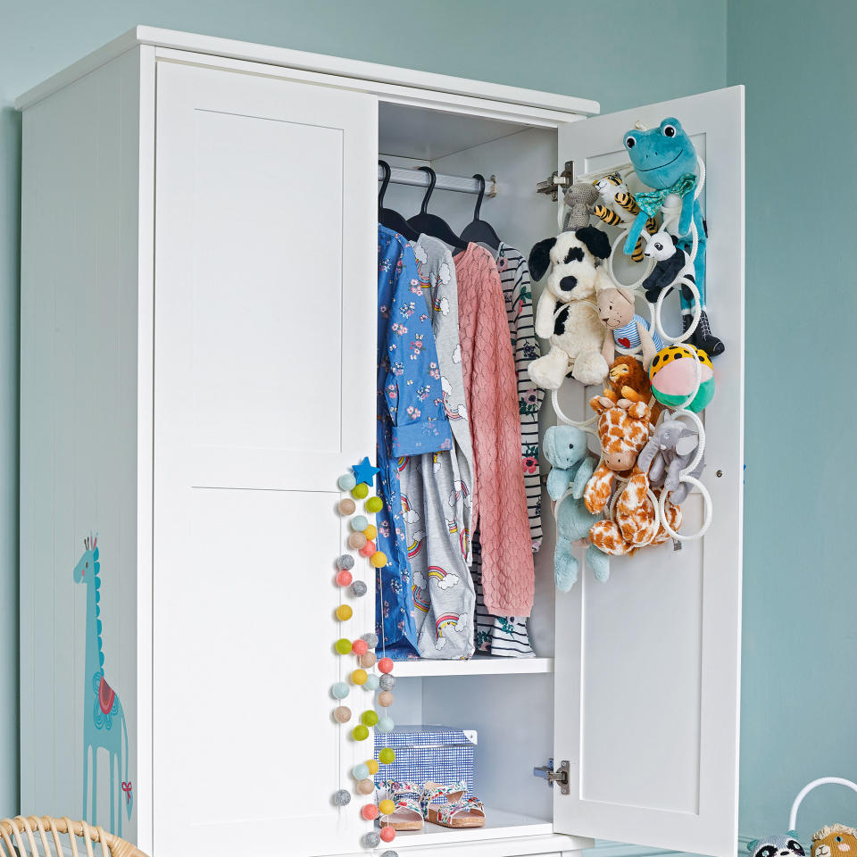 toy storage hack in wardrobe