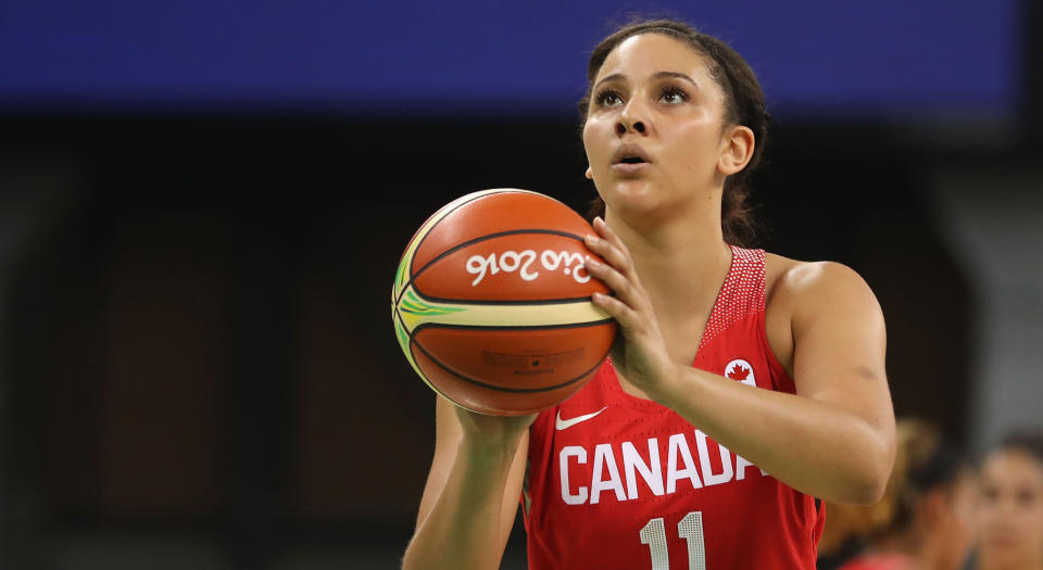 Natalie Achonwa currently spends half the year playing professionally in Seoul, South Korea and the other half in Indiana playing for the WNBA’s Indiana Fever.