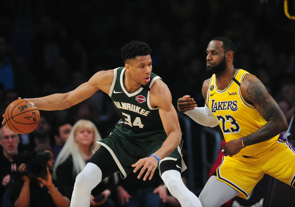 Giannis Antetokounmpo LeBron James NBA Lakers Bucks