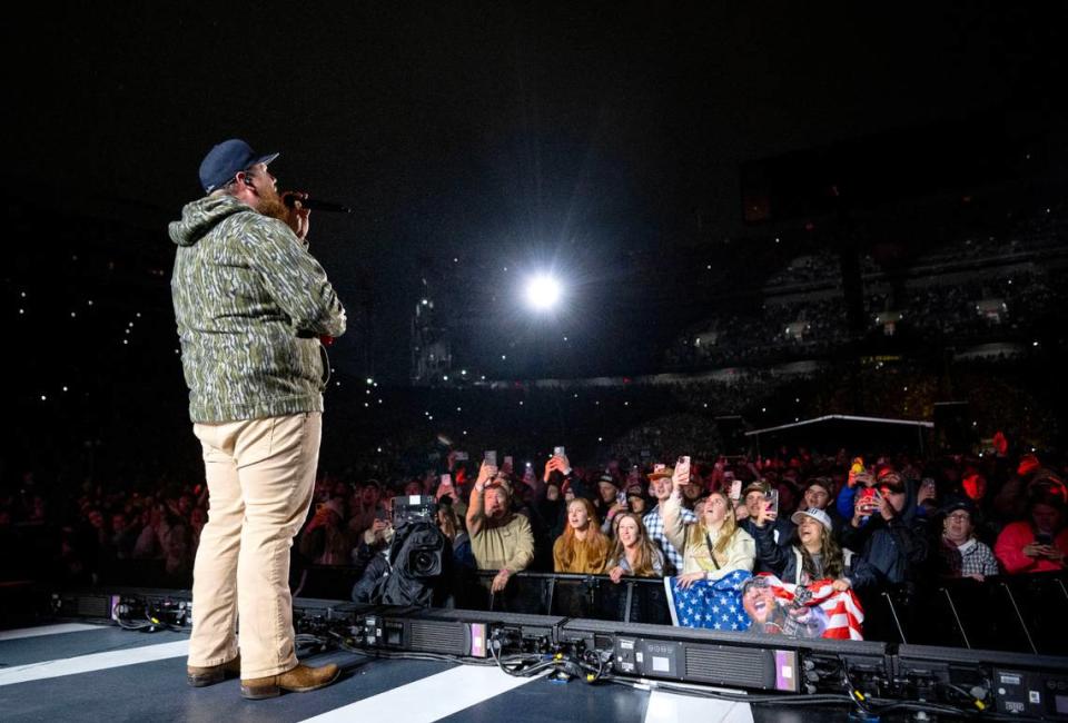 Luke Combs performs at Beaver Stadium for over 70,000 fans on his Growin’ Up and Gettin’ Old tour on Saturday, April 27, 2024. Abby Drey/adrey@centredaily.com