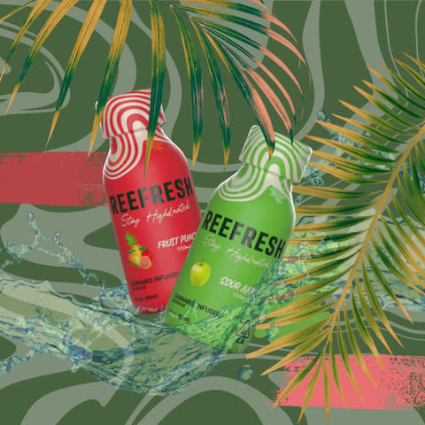 Reefresh non-carbonated, 100mg THC-infused, multi-serving shots (Photo: Business Wire)