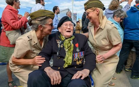 Veteran David Edwards with Bev Mortley and Michelle Weeks - Credit: Paul Grover