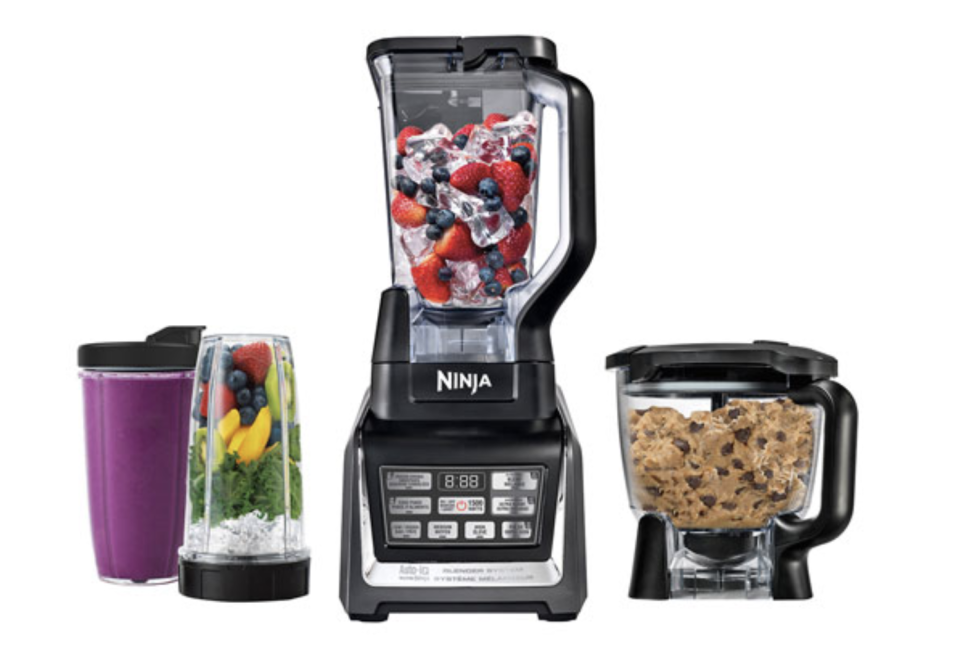 Ninja Nutri Ninja Auto-iQ Kitchen System w/ 1500W Stand Blender, Food Processor Bowl & Cups