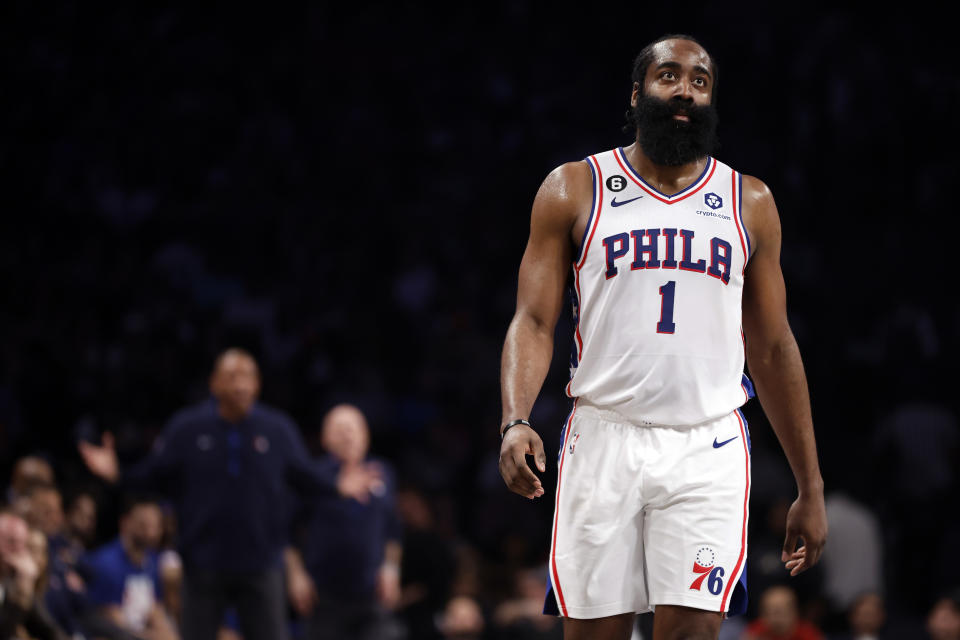 Philadelphia 76ers guard and former NBA MVP James Harden will test free agency for the second time in as many years.  (Sarah Stier/Getty Images)