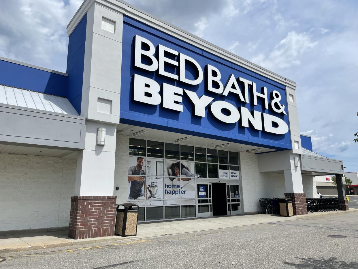 A Bed Bath & Beyond store on Long Island, NY is mostly empty on a sunny weekend afternoon. 