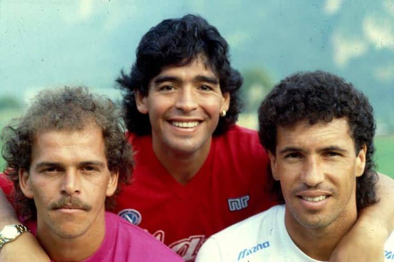 Maradona, Alemao y Careca, un argentino y dos brasileños que emocionaron a los napolitanos 