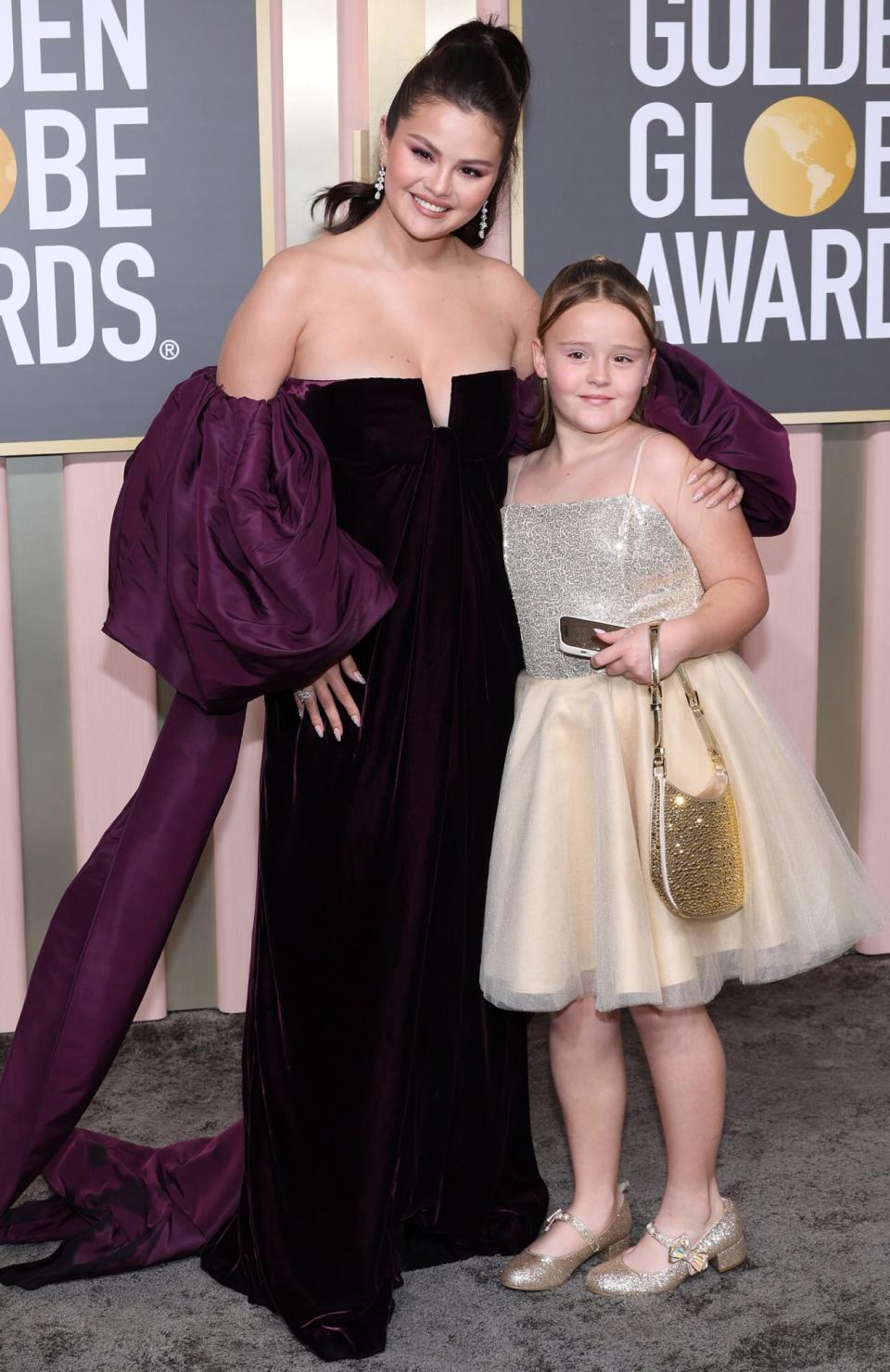 BEVERLY HILLS, CALIFORNIA - JANUARY 10: Selena Gomez (L) attends the 80th Annual Golden Globe Awards at The Beverly Hilton on January 10, 2023 in Beverly Hills, California. (Photo by Monica Schipper/The Hollywood Reporter via Getty Images)