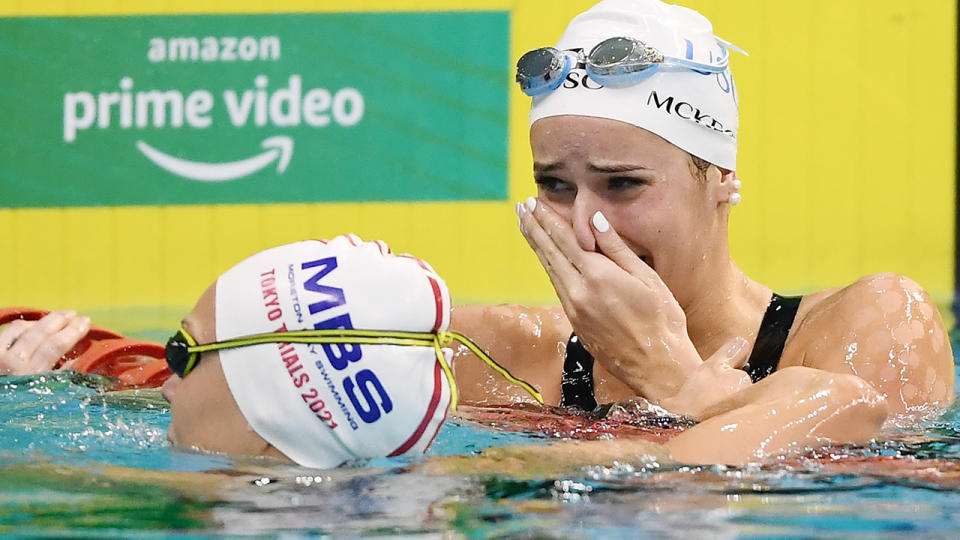 Kaylee McKeown's father passed away 10 months to the day before she set a new world record at the Australian Olympic trials. (Photo by Mark Brake/Getty Images)