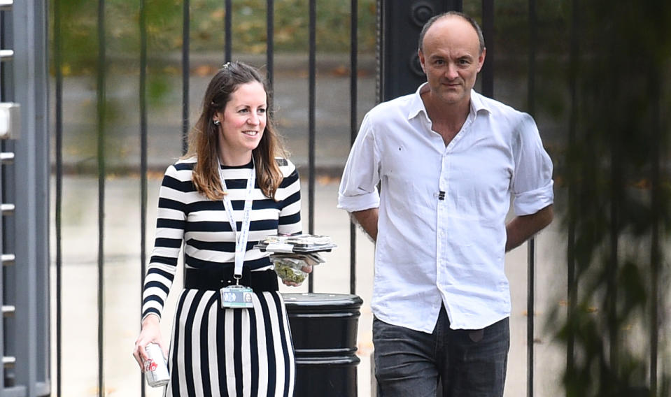 Senior aide to the prime minister Dominic Cummings, in Downing Street in Westminster, London.