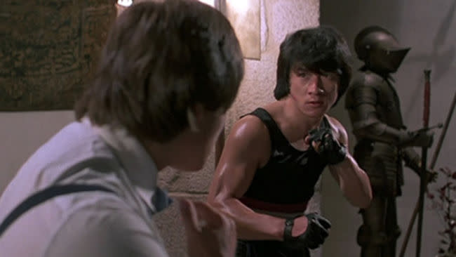 <p> <strong>The fight:</strong> Jackie Chans first ever fight with Benny The Jet Urquidez is a chop-socky treat, with both men wriggling and slithering out of seemingly impossible situations. Trying to keep one of them down is like nailing jelly to a wall. </p> <p> <strong>Killer move:</strong> Urquidez snuffs out a candle with a spinning kick. Not painful, but really  cool. </p>