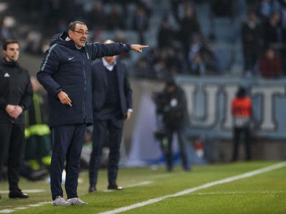 Maurizio Sarri gestures from the sidelines (AFP/Getty)
