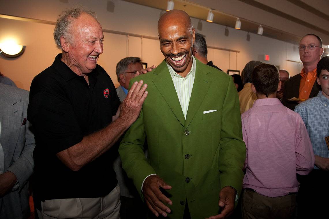 Darrell Griffith, right, was inducted into the Kentucky High School Basketball Hall of Fame in 2012. Jonathan Palmer/Herald-Leader file photo