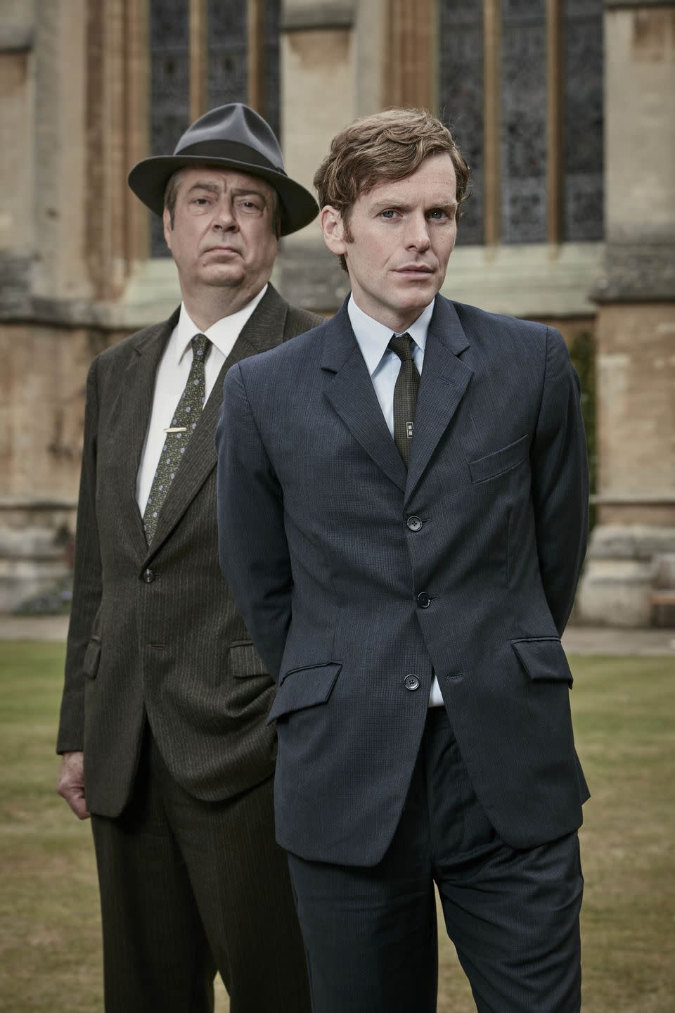 roger allam as di fred thursday and shaun evans as endeavour in itv's endeavour series 3