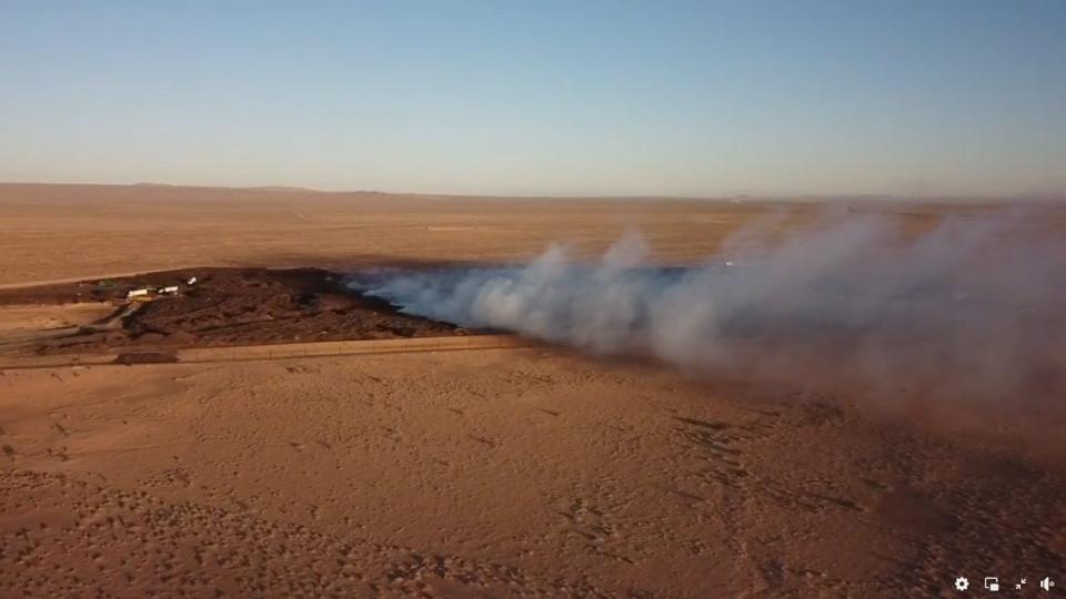 High Desert residents are concerned about an 80-acre pit that has been on fire since sometime in late May at the Nursery Products Hawes Composting Facility just outside Hinkley may cause health problems.