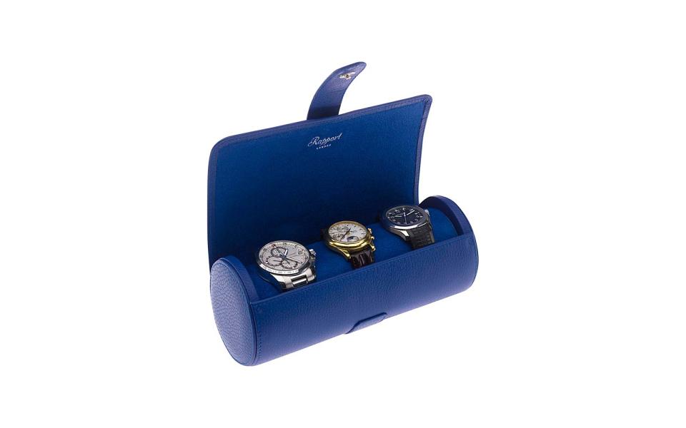 <p>Gentlemen, take note: you no longer have to store your watches in between socks and rolled T-shirts.</p> <p>To buy: <a rel="nofollow noopener" href="http://ebags.evyy.net/c/249354/207595/3588?subId1=TLTRVG1JewelryCasesDZJun17&u=www.ebags.com%2Fproduct%2Frapport-london%2Fberkeley-triple-watch-roll%2F339631" target="_blank" data-ylk="slk:ebags.com;elm:context_link;itc:0;sec:content-canvas" class="link ">ebags.com</a>, $269</p>