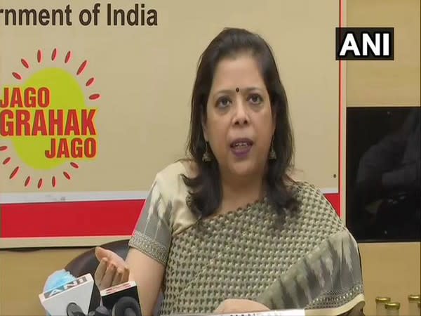 Consumer Affairs Secretary Leena Nandan speaking to reporters in New Delhi on Friday. [Photo/ANI]