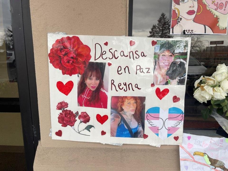 A large makeshift memorial with flowers, photos and messages were seen in front of the Renton salon owned by 54-year-old Reyna Hernandez, whose body was found in Mexicali, Mexico. Hernandez disappeared from a home in South Renton on Feb. 26, 2024.