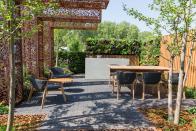<p>Metal work is a central feature this year with bold shapes amongst planting adding instant impact to the overall design. </p><p>'A sequence of metal spines create a connective thread running the length of Stuart Towner’s Spirit of Cornwall Garden, while Tony Woods incorporates a series of beautiful corten steel structures and grates highlighted by planting in purples and deep reds,' explains the SGD. 'The Wedgwood Garden designed by Jo Thompson also features a stunning bronze pavilion at its centre bringing an ephemeral quality to the garden.'</p>