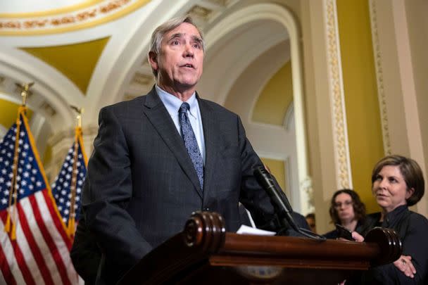 PHOTO: Sen. Jeff Merkley speaks during a press conference at the U.S. Capitol May 3, 2023. (Francis Chung/politico/AP)