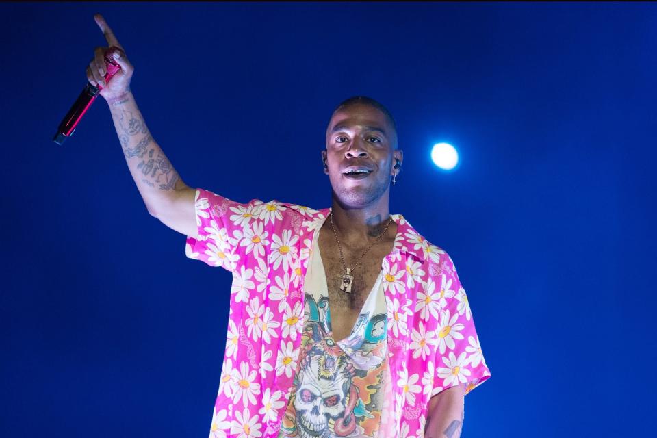 MIAMI GARDENS, FLORIDA - JULY 22: Rapper Kid Cudi performs onstage during day one of Rolling Loud Miami 2022 at Hard Rock Stadium on July 22, 2022 in Miami Gardens, Florida. (Photo by Jason Koerner/Getty Images)